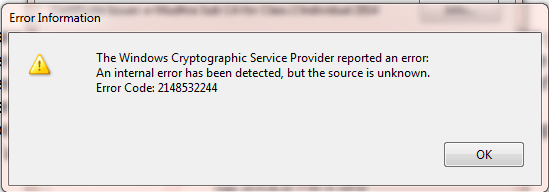 CRYPTOGRAPHIC ERROR